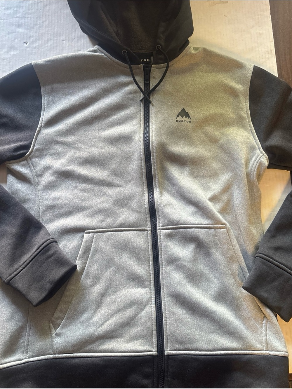 Burton Grey and Black Hooded Zip Jacket